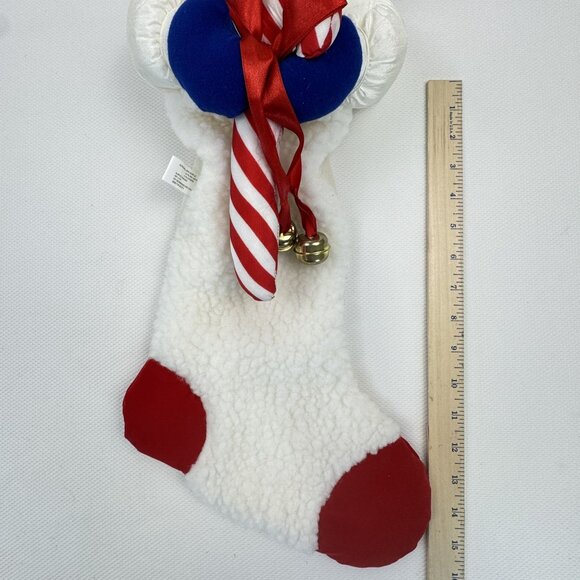 Vintage Snowman Christmas Stocking Parachute Fabric Sherpa Hat Candy Cane 24" - Picture 13 of 16